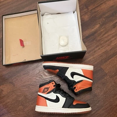 Talla 5W- Air Jordan 1 Retro OG Alto Satén Roto Tablero Trasero W Foto 1 de 4