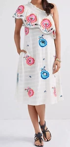 Anthropologie Plenty by Tracy Reese Embroidered Maxi Dress One Shoulder Size S - Picture 1 of 9