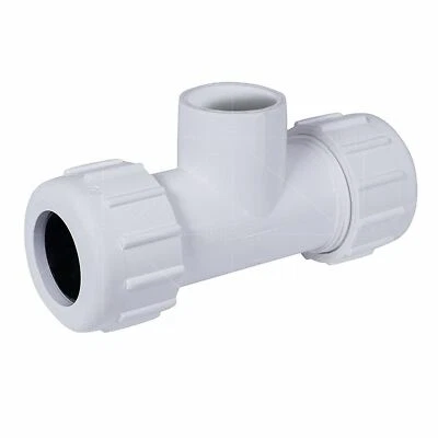 MIDLINE VALVE PVC Compression Tee Pipe Plumbing Fitting Threaded Solvent Branch 1/2"in-2"in