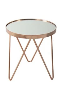 Beistelltisch Bonnie 110 Rosé Stubentisch Tisch Rund Metall Spiegel Couchtisch - Bild 1 von 1