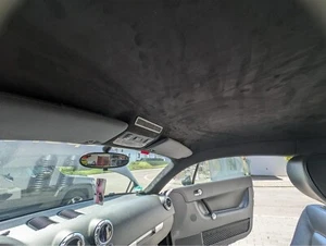 Black Headlining Stretch Suede Fabric Car Van Headliner Trim Dash - £18.50 p/m - Picture 1 of 24