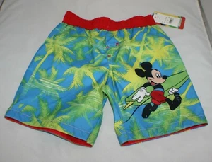 Mickey Mouse Disney UPF50+ Bathing Suit Swim Trunks Toddler Boys Sz 4T ~ NWT - Picture 1 of 4