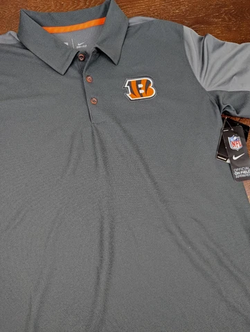 Cincinnati Bengals Nike Charcoal Sideline Team Issue Logo Performance Polo Large Cover