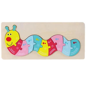 Wooden Jigsaw Three-dimensional Early Learning Kids Wooden 3d Jigsaw Puzzle A - Picture 1 of 9