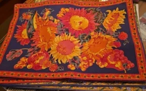 Set Of 6 Placemats  Vibrant Floral Design 12"x19" - Picture 1 of 5