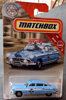 Matchbox '51 Hudson Hornet Blue Classic Police Car MINT on Long Card NEW 2018 - Image 1 of 2