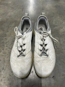 Ecco Biom C4 White Leather Golf Shoes Lace Up Mens Size US 10-10.5 - Picture 1 of 6