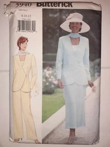 Jacket Top Skirt Pants Scarf Butterick Sewing Pattern Size 8 10 12 Evening UC FF - Picture 1 of 5