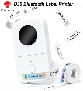 Phomemo D30 Label Maker Machine Bluetooth Thermal Mini Label Printer Sticker Lot - Picture 1 of 22