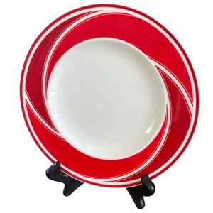 Lava By Epoch Vintage 1985 Red & White Swirl 7.75 inch Plate Japan #7506 - Picture 1 of 7