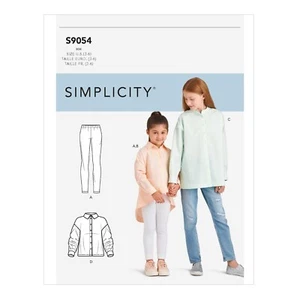 SIMPLICITY 9054 CHILD & GIRLS SHIRTS LEGGINGS Sewing Pattern Ages 3-6 & 7-14 - Picture 1 of 7