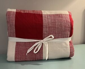 Pottery Barn Bryce Buffalo Plaid Duvet Red/Ivory Full/Queen