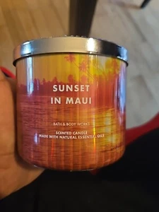 Bath & Body Works Sunset in Maui 3-wick Scented Candle w Essential Oils - Picture 1 of 5