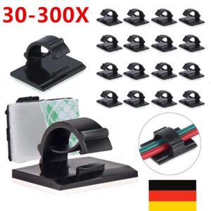 30-300 Stück Kabelführung Kabelhalter selbstklebend Kabelklemme Clip Organiser - Picture 1 of 19