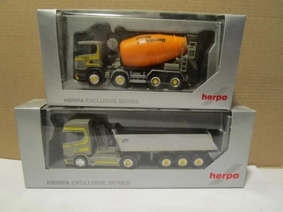 HERPA  929707 + 915809---  2 x   LKWs     ---  Sped. DORNBIERER ---  SCANIA - Bild 1 von 3