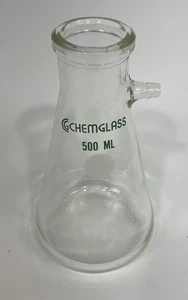 Chemglass 500 ml schwere Wandfilterflasche mit Schlauch Vakuumfilter - Bild 1 von 5