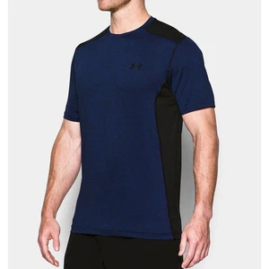 Under Armour Men's Heatgear Athletic T-shirt EUC Blue/Black Size S - Picture 1 of 4