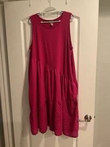 Chico's Kleid Damen 3 XL Fuchsia Rosa Ärmellos Asymmetrisch Ösen Taschen - Bild 1 von 4