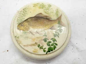 VINTAGE GENTLEMAN’S RELISH KERAMIKTOPF MIT FISCH DESIGN ELSENHAM FOOD ENGLAND - Bild 1 von 6