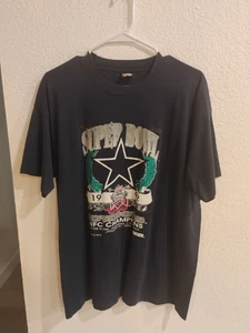 T-shirt vintage Dallas Cowboys 1992 NFC Champs Super Bowl XXVII taglia XL blu - Foto 1 di 6