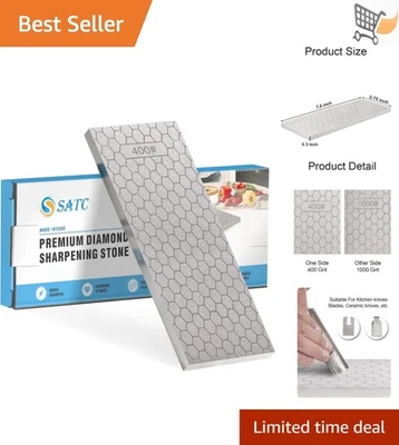 Piedra de afilar de diamante de doble cara 8 pulgadas grano 400/1000 placa de afilar Foto 1 de 4