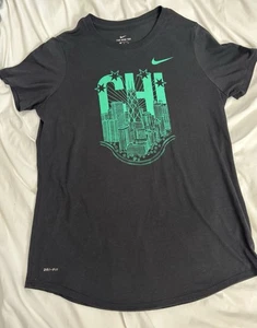 Nike CHI Chicago Black Womens Large Dri-fit T-Shirt - Picture 1 of 7