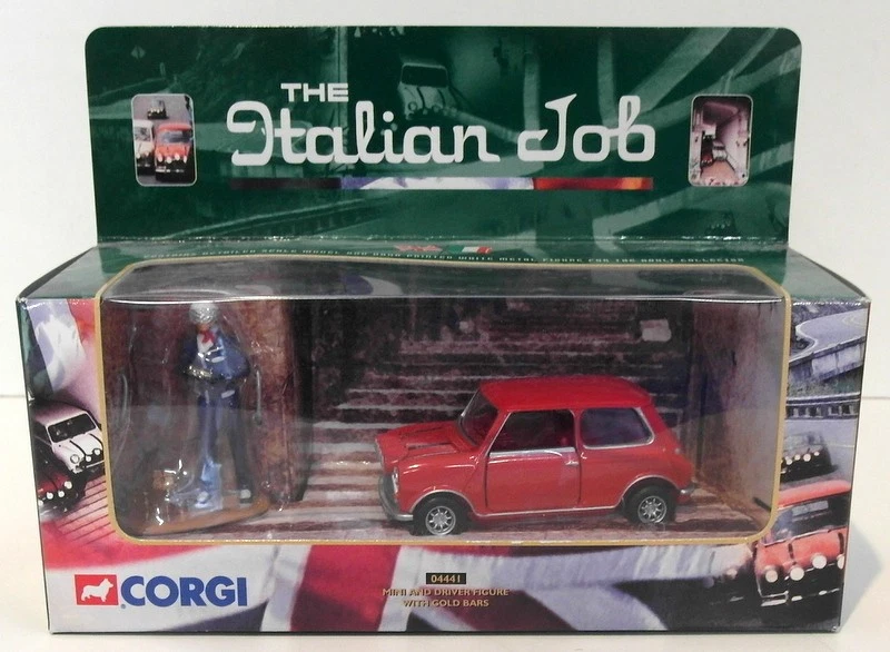 Minifigura Corgi Diecast 04441 y Driver con Barras de Oro The Italian Job - Roja Foto 1 de 2