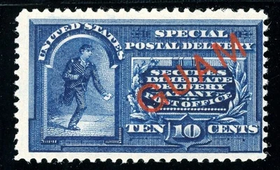 USAstamps Unused FVF US 1899 Guam Special Delivery Scott E1 OG MHR SCV $150 - Image 1 of 2