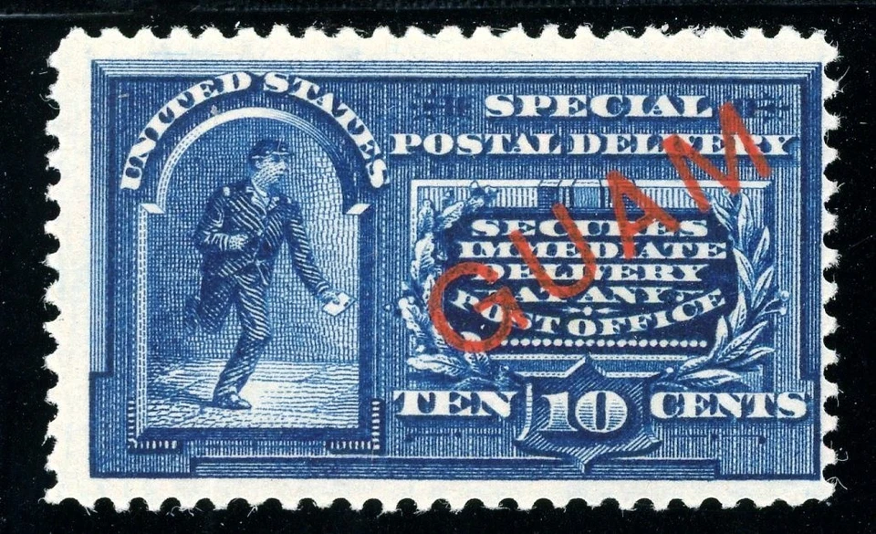 USAstamps Unused FVF US 1899 Guam Special Delivery Scott E1 OG MHR SCV $150 - Image 1 of 2