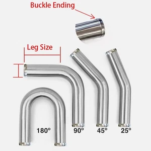 STAINLESS STEEL MANDREL EXHAUST BENDS TUBE ELBOWS 0 45 90 180 Degree 13-130mm OD - Picture 1 of 15