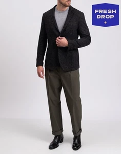 RRP €215 LIU JO UOMO Blazer Jacket Size 50 / L Wool Blend Chevron Made in Italy - Picture 1 of 12