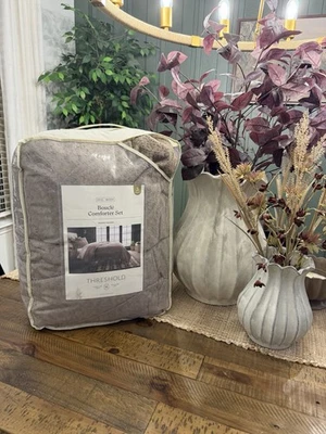 Full/Queen Boucle Comforter Set Brown - Threshold NEW - Image 1 of 4