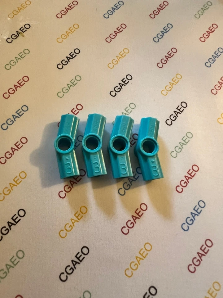 4 x Lego 32016  Technic, Axle and Pin Connector Angled #3 - MEDIUM BLUE - Photo 1/1