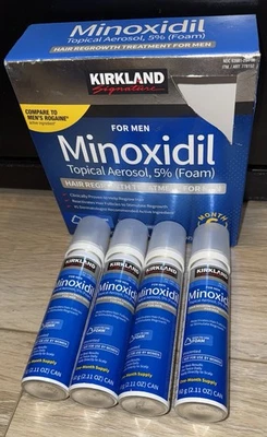 4 Month Supply KIRKLAND MINOXIDIL 5% FOAM Hair Regrowth FOR MEN *EXP. 7/2026* - Image 1 of 4