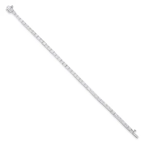 Baguette cut Diamond Line Bracelet in Platinum 23.4 GM - Picture 1 of 2