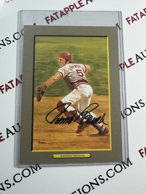 Johnny Bench Cincinnati Reds Baseball Autographed Perez Steele Postcard JSA COA - Image 1 of 4