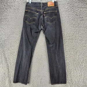 Pantalones de mezclilla Levis para hombre 32x34 501 negros tiro medio botón mosca regular recto *EXCELENTE ESTADO* - Imagen 1 de 14