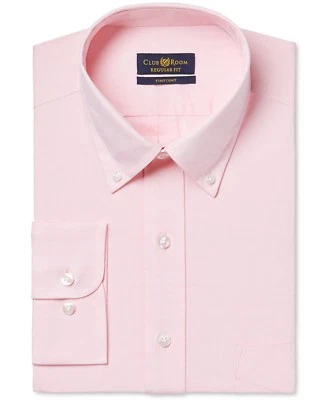 Nwt $95 Club Room Men Regular-Fit Pink Long-Sleeve Button Dress Shirt 16 34/35 L - Image 1 of 4