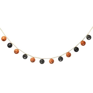 Halloween Metal Black & Orange Pumpkin Garland - Picture 1 of 1