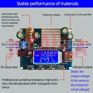 4A 35W DC 5-30V a DC 0.6-30V Step Up/Down Boost Buck CC CV Regulado Ajustable - Imagen 1 de 4