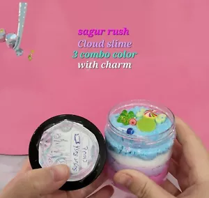 Sagur Rush Cloud Slime 3 colores combo con dijes hechos a mano con amor 4 onzas 🍭 - Imagen 1 de 15