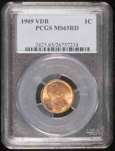 1909 VDB Small Cents Lincoln, Wheat Ears Reverse PCGS MS-65 RD