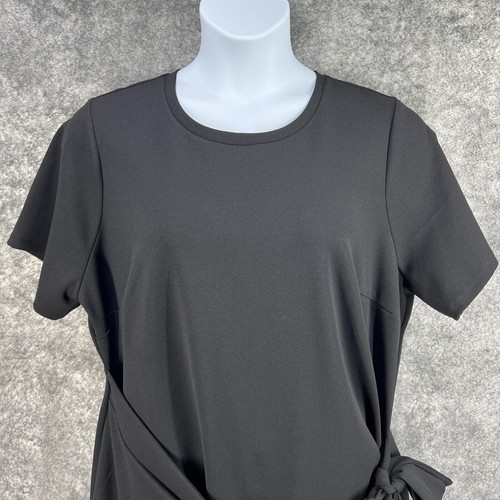 Abito Michael Kors donna 3X 22W 24W nero cravatta laterale minimalista carriera data notte