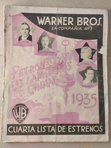 Catálogo de folletos ilustrados a color 16 páginas de Warner Brothers de la temporada 1935 RARO - Imagen 1 de 15
