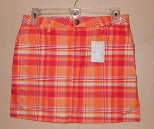 NWT Lands End ORANGE Plaid Skort ADJUSTABLE WAIST GIRL'S Size 8+ NEW - Picture 1 of 5