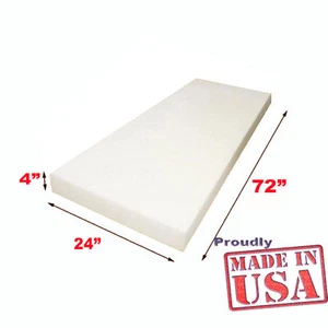 4" X 24" X 72" High Density Foam Upholstery Foam Cushion -free shipping - Picture 1 of 1