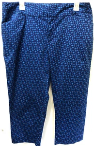 Coldwater Creek Womens Sz 12 Blue Diamond Pattern Natural Fit Capri Pants - Picture 1 of 11
