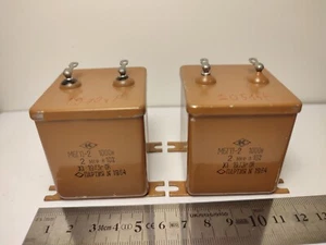 2x 2 uF 20 % 1000 V RUSSISCHES PAPIER IN ÖL PIO AUDIO KONDENSATOR MBGP-2 MМБГП-2 - Bild 1 von 4