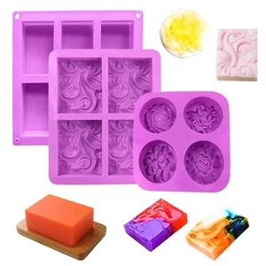 DIY Craft 4/6 Cavity Silicone Soap Mold Soaps Supplies Cake Mould Flower Shaped - Picture 1 of 15
