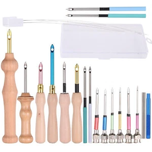 Embroidery Punch Needle Kit Punch Pen Cross Stitching Punch Crochet Needles Set - Picture 1 of 14